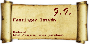Faszinger István névjegykártya