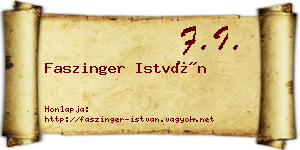 Faszinger István névjegykártya